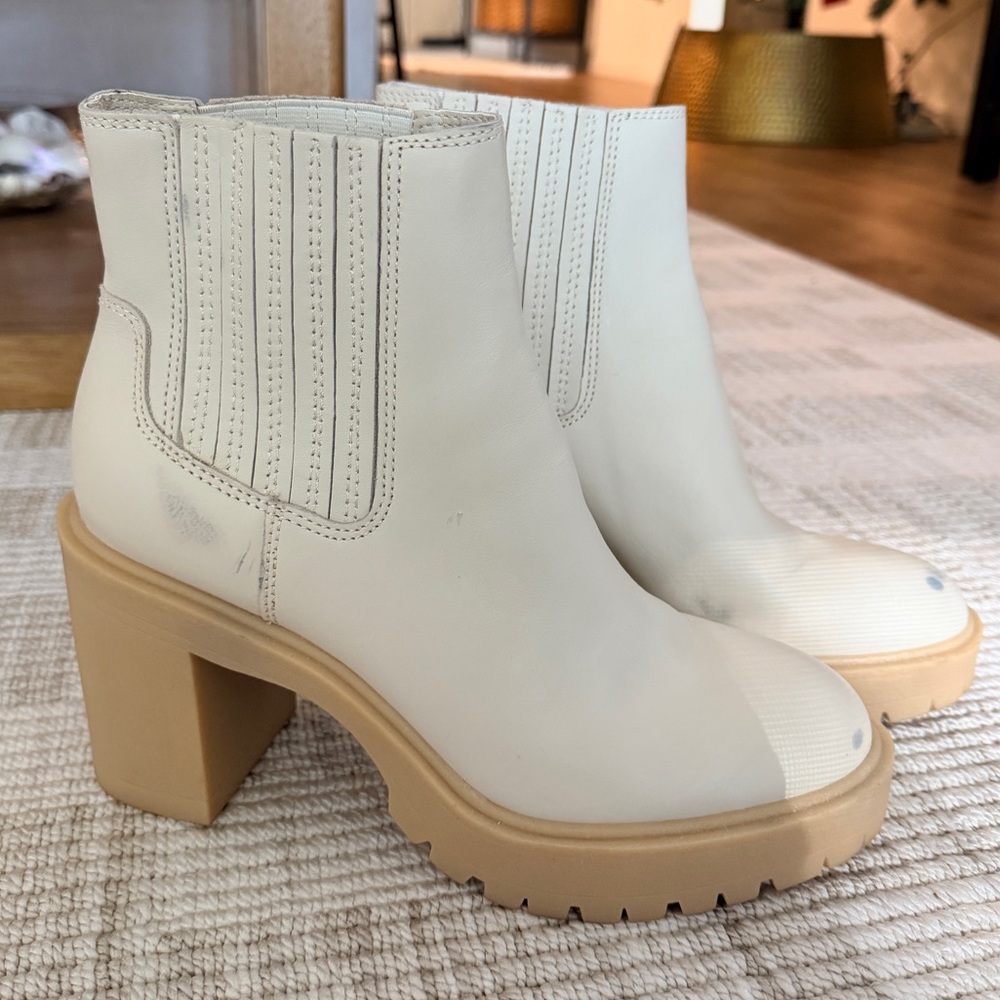 Dolce Vita Cream Caster Ankle Boots